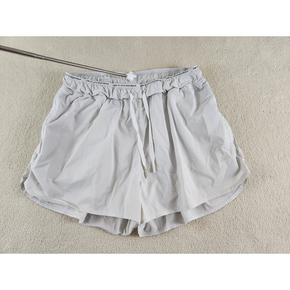 1st Phorm Shorts Womens Large White Compression Liner Stretch High Rise